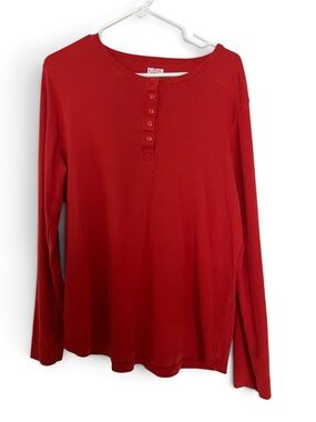Duluth Trading Co Women's XL Rust Long-Sleeve Henley